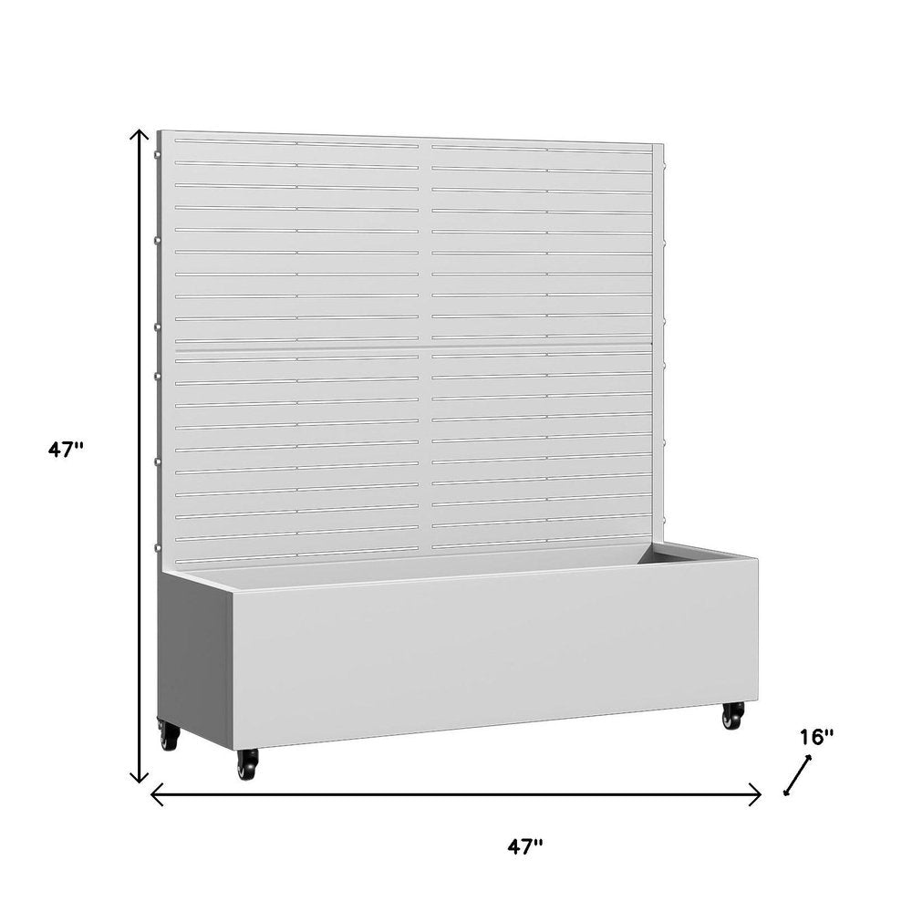 47" X 47" White Metal Rectangular Planter Box HomeRoots