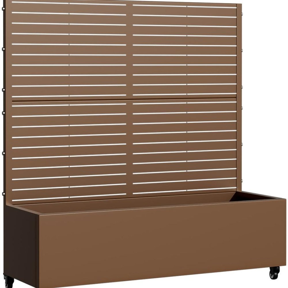 47" X 47" Brown Metal Rectangular Planter Box — view 2