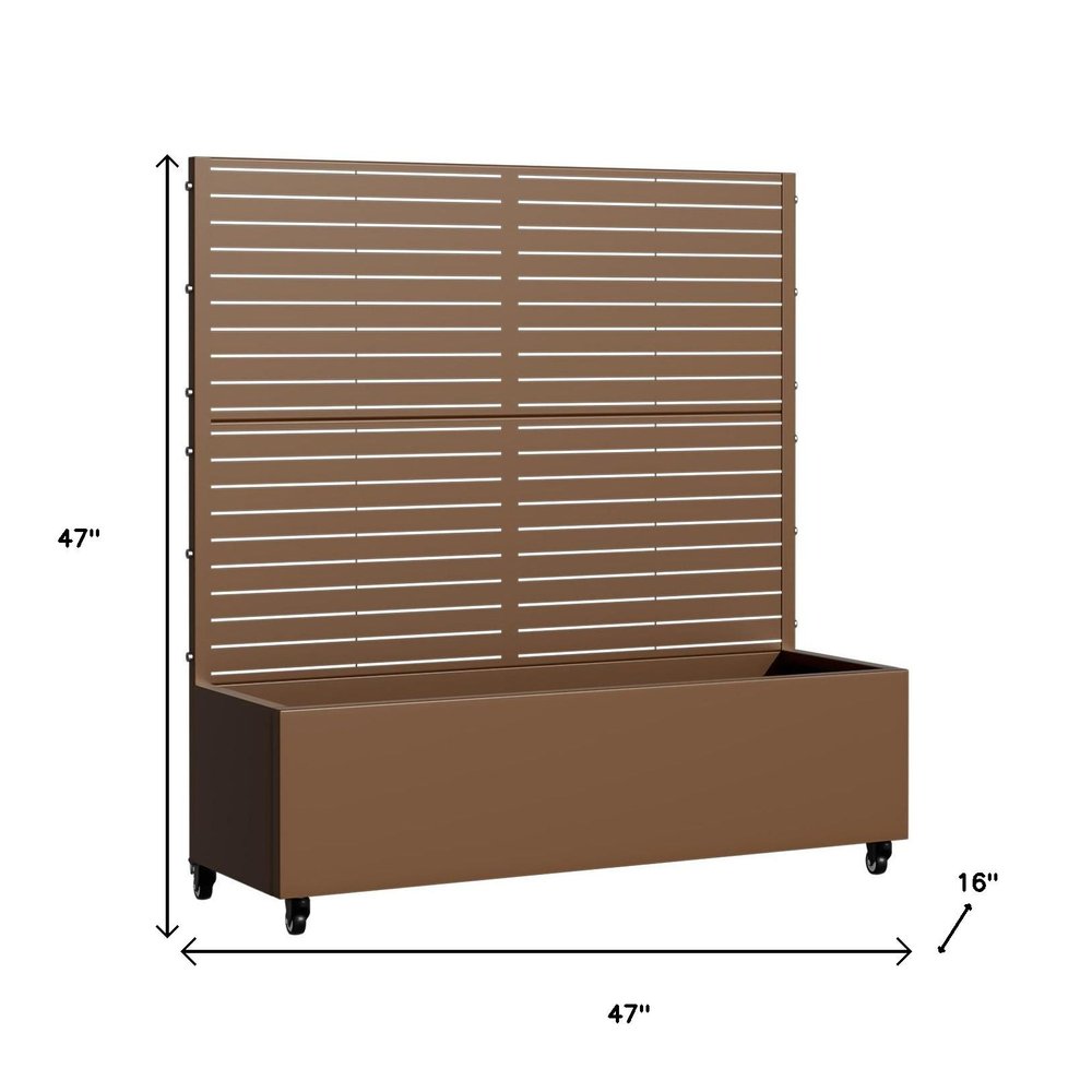 47" X 47" Brown Metal Rectangular Planter Box — view 3