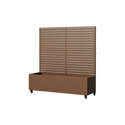 47" X 47" Brown Metal Rectangular Planter Box