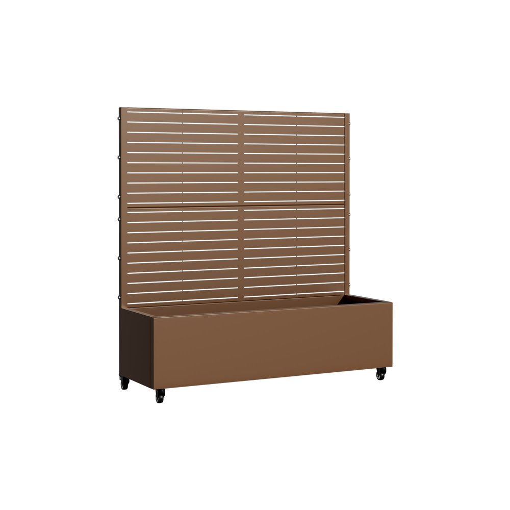 47" X 47" Brown Metal Rectangular Planter Box — view 1