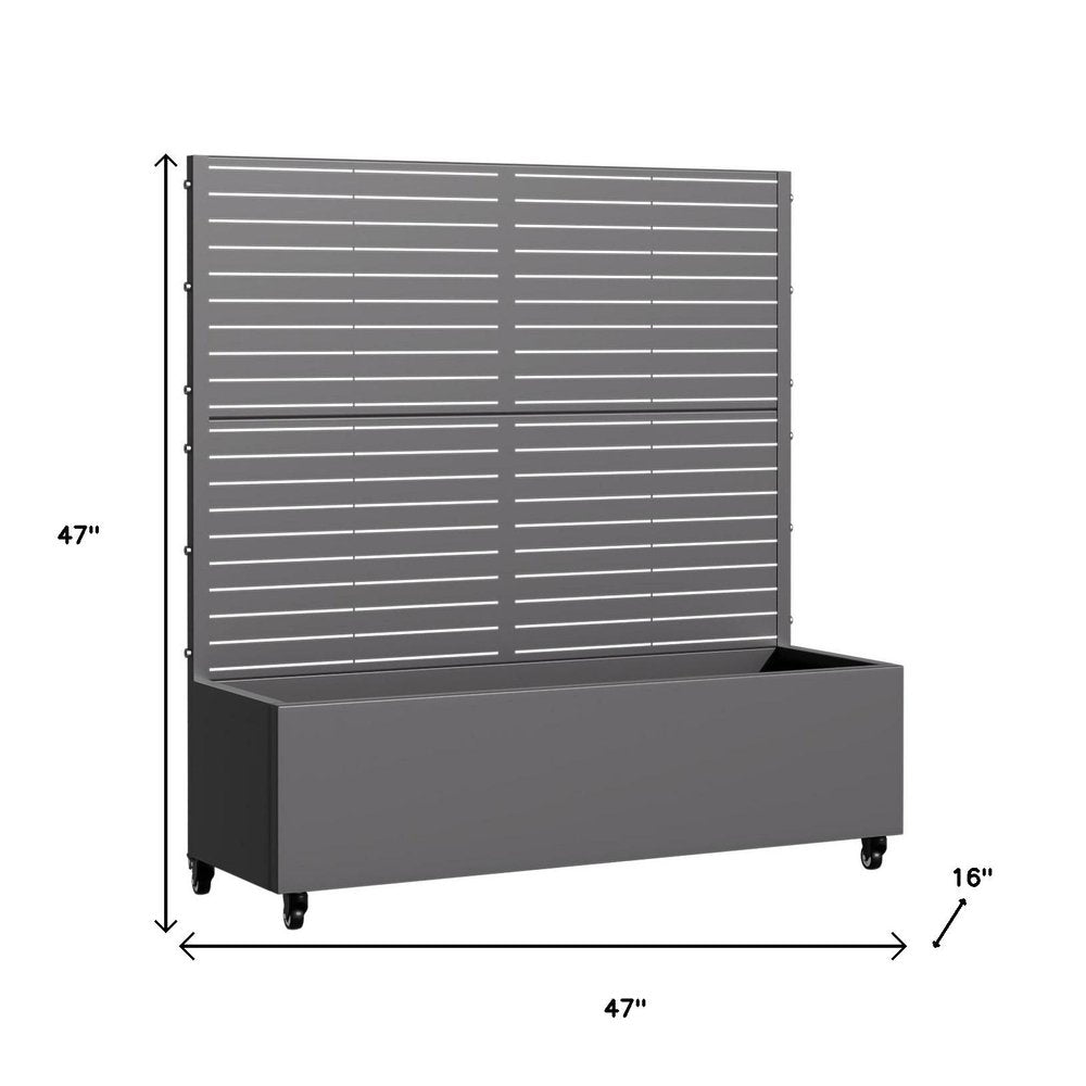 47" X 47" Gray Metal Rectangular Planter Box — view 2