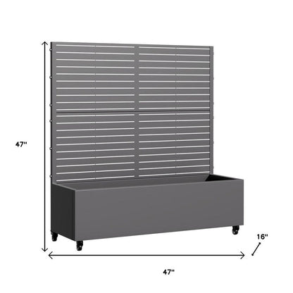 47" X 47" Gray Metal Rectangular Planter Box