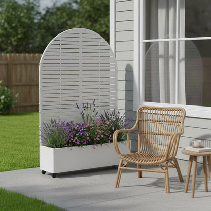72" X 47" White Metal Rectangular Planter Box HomeRoots