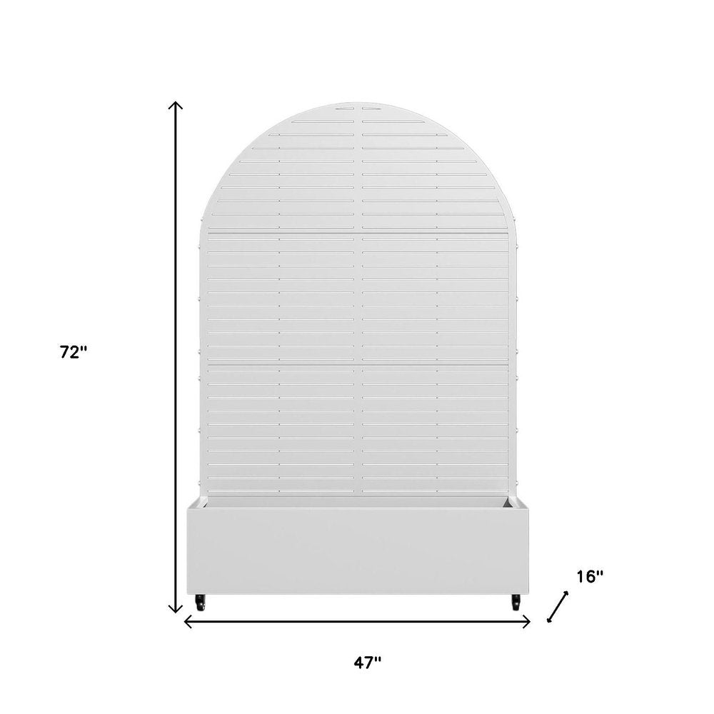 72" X 47" White Metal Rectangular Planter Box — view 4