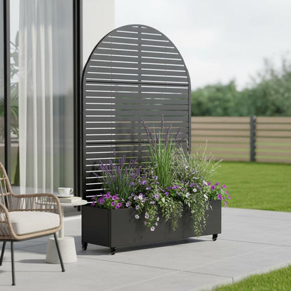 72" X 47" Black Metal Rectangular Planter Box HomeRoots