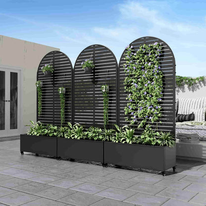 72" X 35" Black Metal Rectangular Planter Box HomeRoots