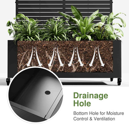 72" X 35" Black Metal Rectangular Planter Box HomeRoots