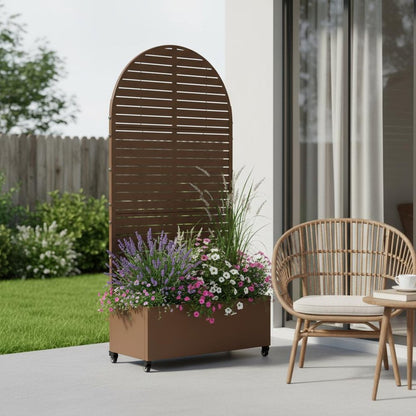 72" X 35" Brown Metal Rectangular Planter Box HomeRoots