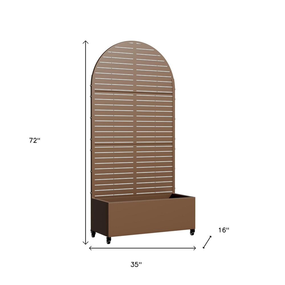 72" X 35" Brown Metal Rectangular Planter Box — view 6