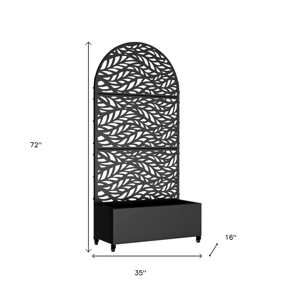 72" X 35" Black Metal Rectangular Planter Box HomeRoots