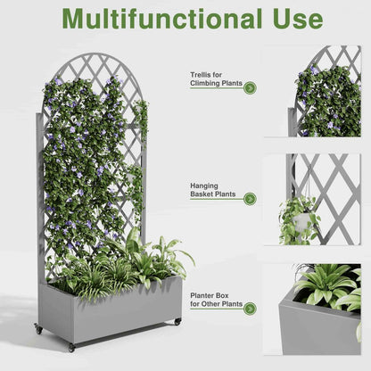 72" X 35" Gray Metal Rectangular Planter Box HomeRoots
