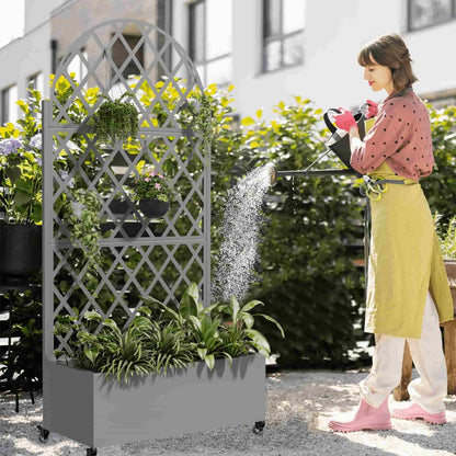 72" X 35" Gray Metal Rectangular Planter Box HomeRoots