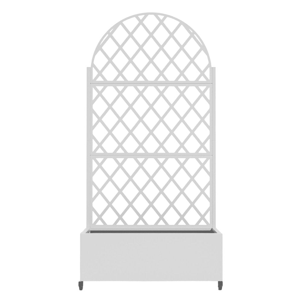 72" X 35" White Metal Rectangular Planter Box — view 2