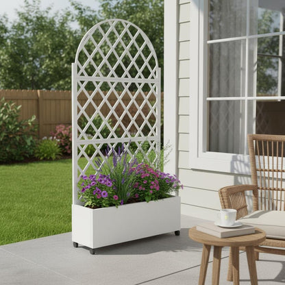 72" X 35" White Metal Rectangular Planter Box HomeRoots