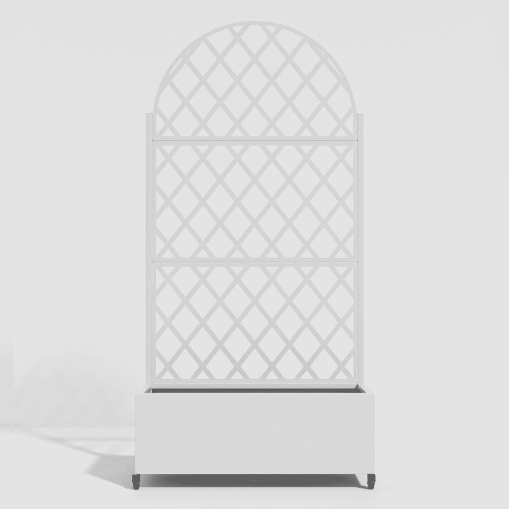 72" X 35" White Metal Rectangular Planter Box — view 1