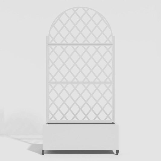 72" X 35" White Metal Rectangular Planter Box