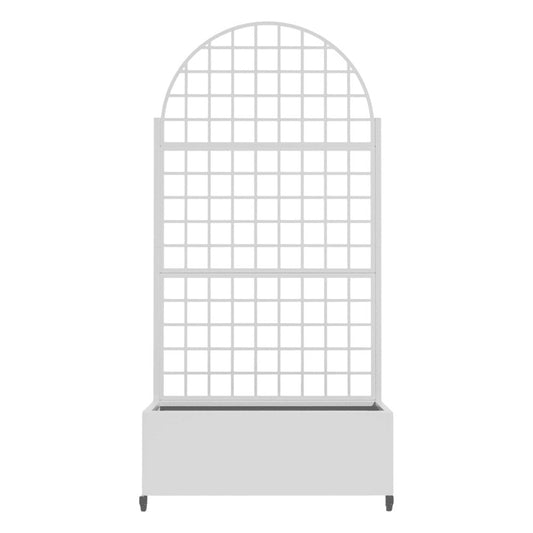 72" X 35" White Metal Rectangular Planter Box