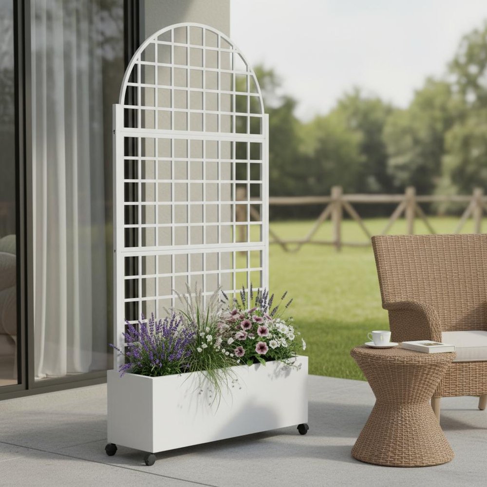 72" X 35" White Metal Rectangular Planter Box HomeRoots