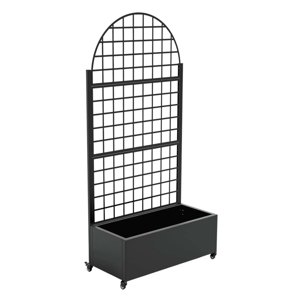 73" X 35" Black Metal Rectangular Planter Box — view 2