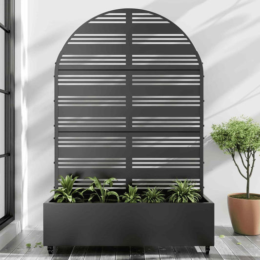 72" X 47" Black Metal Rectangular Planter Box