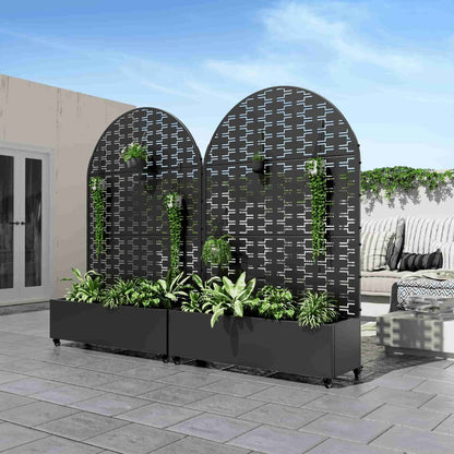 72" X 47" Black Metal Rectangular Planter Box HomeRoots