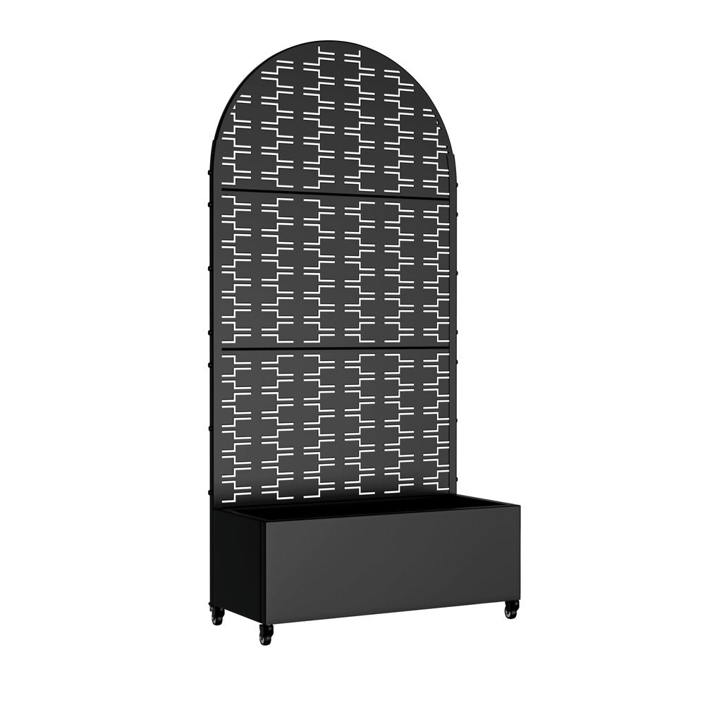 72" X 35" Black Metal Rectangular Planter Box — view 2