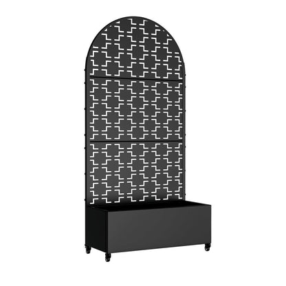 72" X 35" Black Metal Rectangular Planter Box HomeRoots