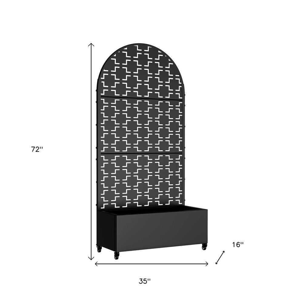 72" X 35" Black Metal Rectangular Planter Box HomeRoots