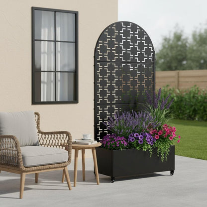 72" X 35" Black Metal Rectangular Planter Box HomeRoots