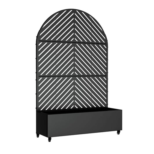 72" X 47" Black Metal Rectangular Planter Box