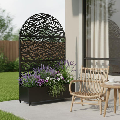 72" X 47" Black Metal Rectangular Planter Box HomeRoots
