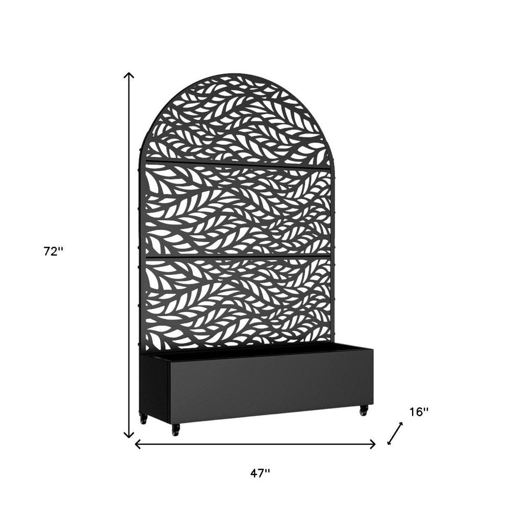 72" X 47" Black Metal Rectangular Planter Box — view 5