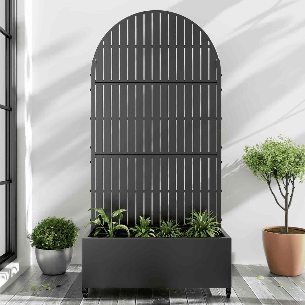 72" X 35" Black Metal Rectangular Planter Box HomeRoots