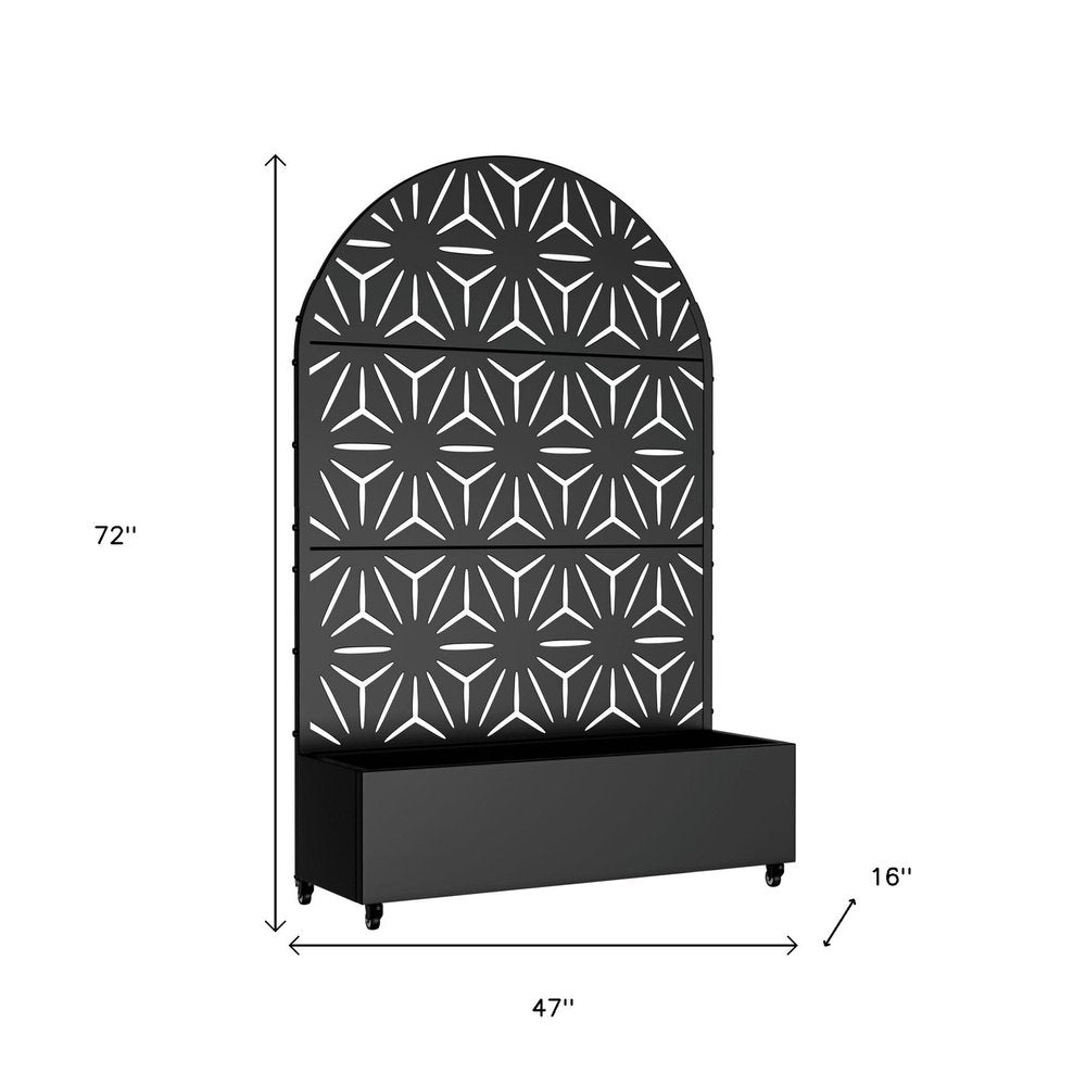 72" X 47" Black Metal Rectangular Planter Box — view 5