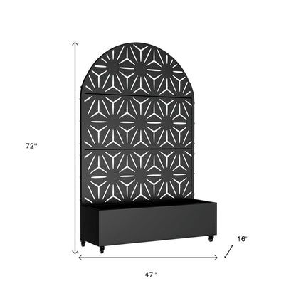 72" X 47" Black Metal Rectangular Planter Box HomeRoots