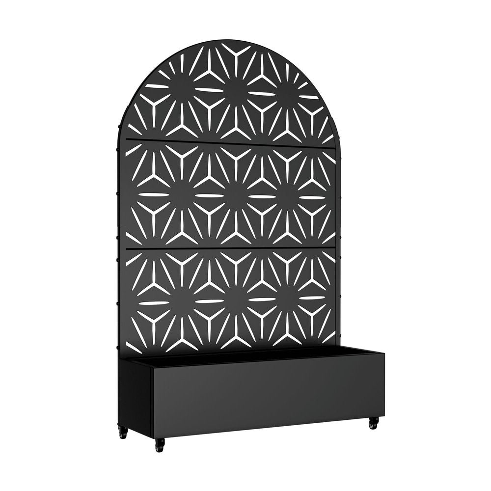 72" X 47" Black Metal Rectangular Planter Box — view 2