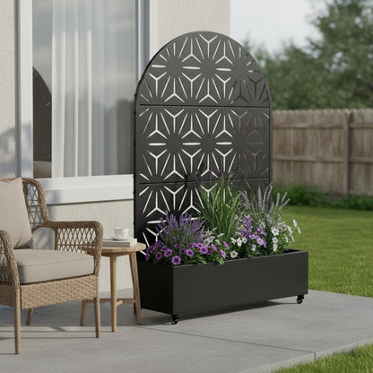72" X 47" Black Metal Rectangular Planter Box HomeRoots