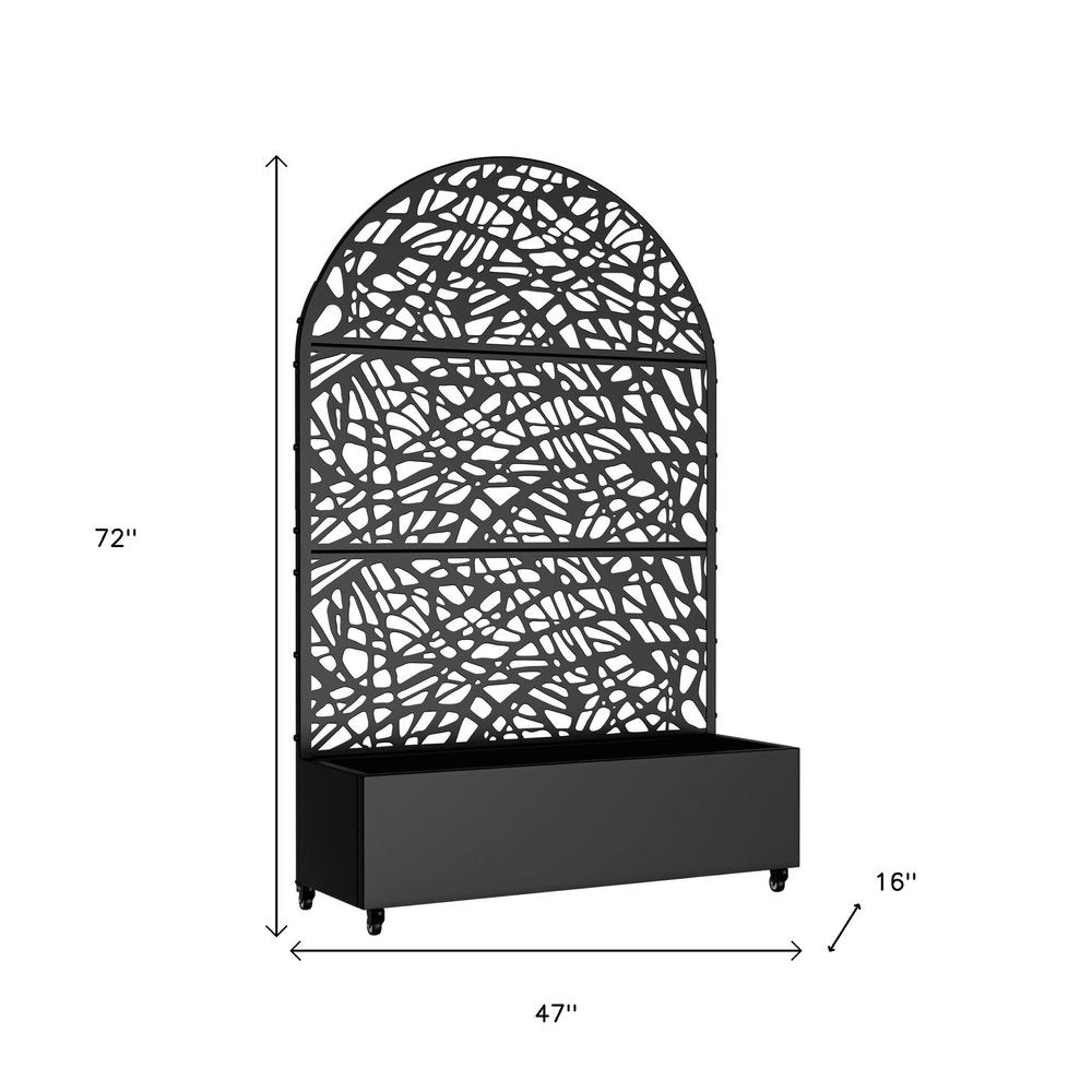 72" X 47" Black Metal Rectangular Planter Box — view 6