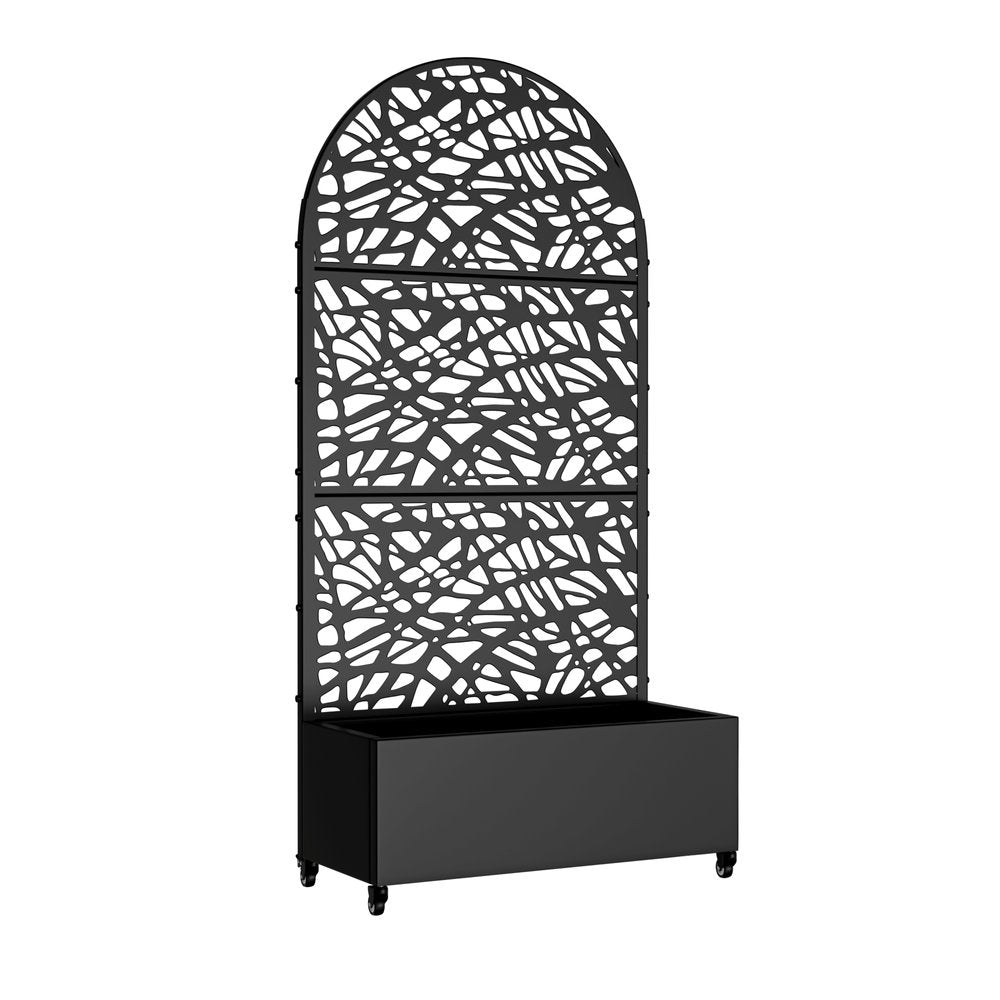 72" X 35" Black Metal Rectangular Planter Box — view 2
