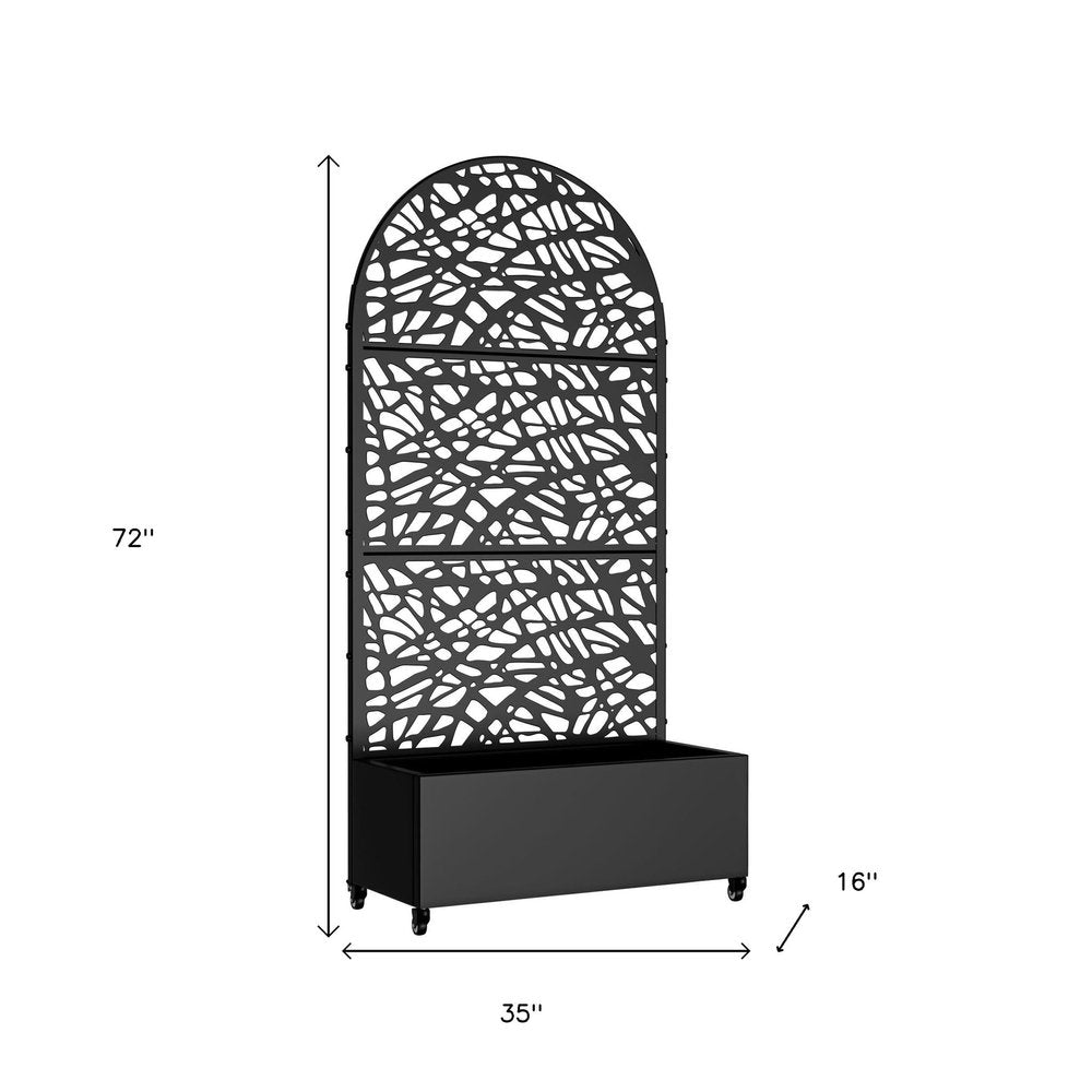 72" X 35" Black Metal Rectangular Planter Box — view 5