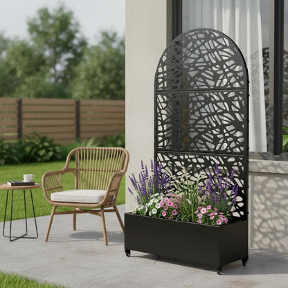 72" X 35" Black Metal Rectangular Planter Box HomeRoots