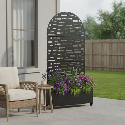 72" X 35" Black Metal Rectangular Planter Box HomeRoots