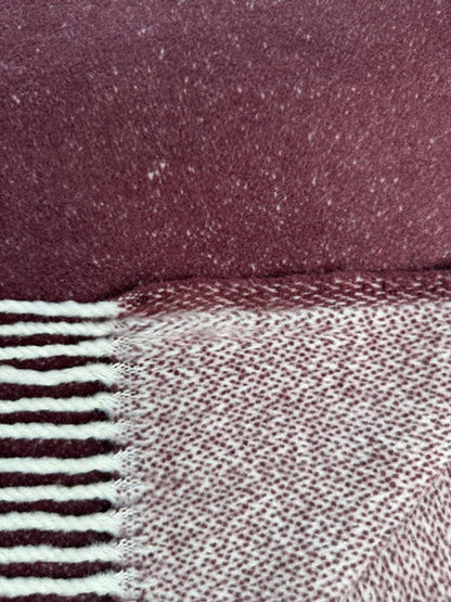 55" X 70" Plum And White Cotton Blend Woven Chevron Plush Throw Blanket with Fringe HomeRoots