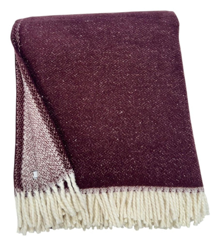 55" X 70" Plum And White Cotton Blend Woven Chevron Plush Throw Blanket with Fringe HomeRoots