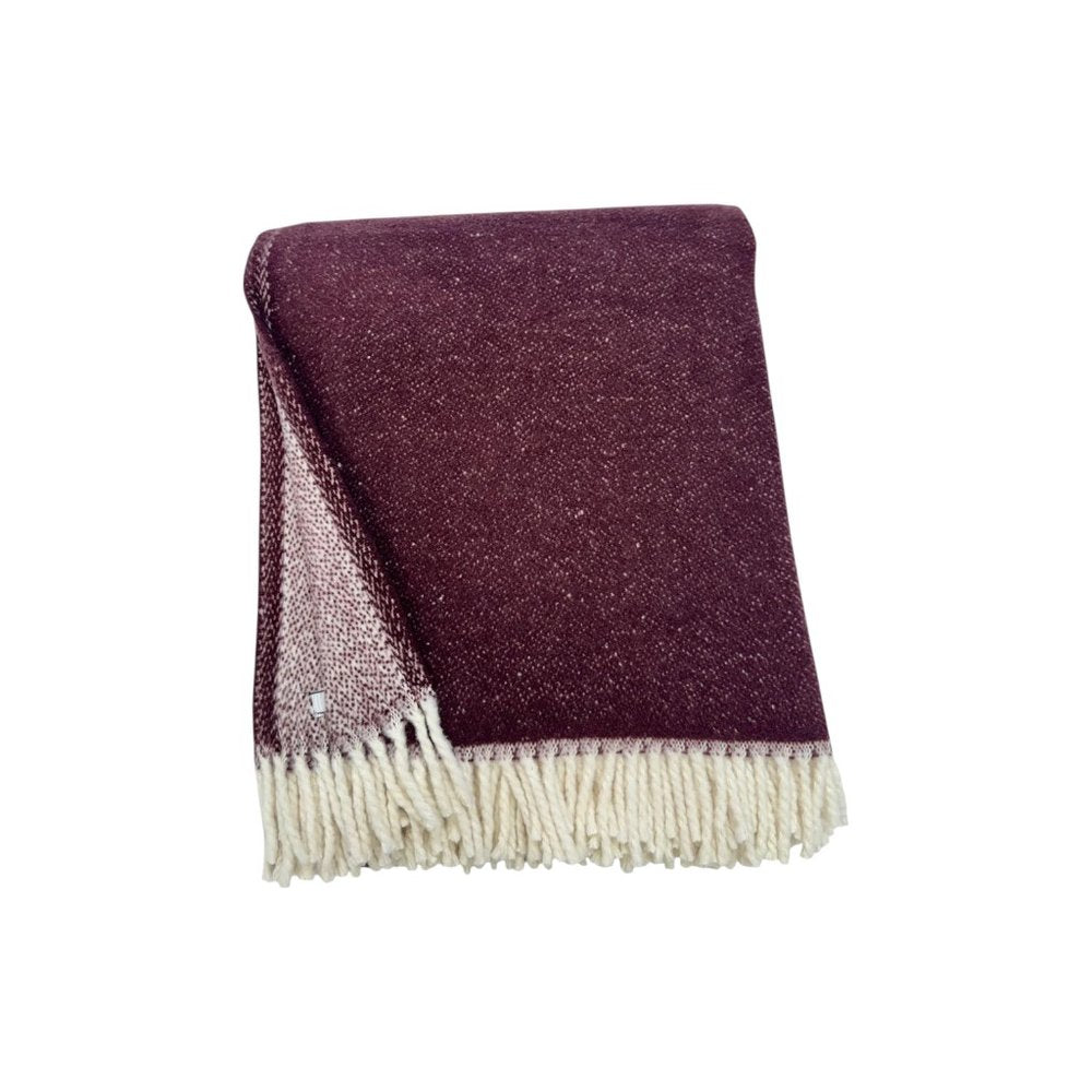 55" X 70" Plum And White Cotton Blend Woven Chevron Plush Throw Blanket with Fringe HomeRoots