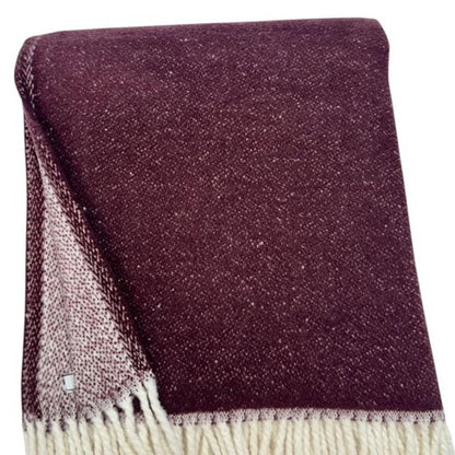 55" X 70" Plum And White Cotton Blend Woven Chevron Plush Throw Blanket with Fringe HomeRoots