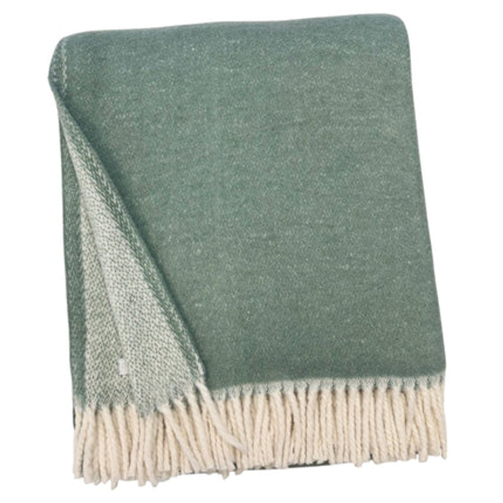 55" X 70" Sage And White Cotton Blend Woven Chevron Plush Throw Blanket with Fringe HomeRoots