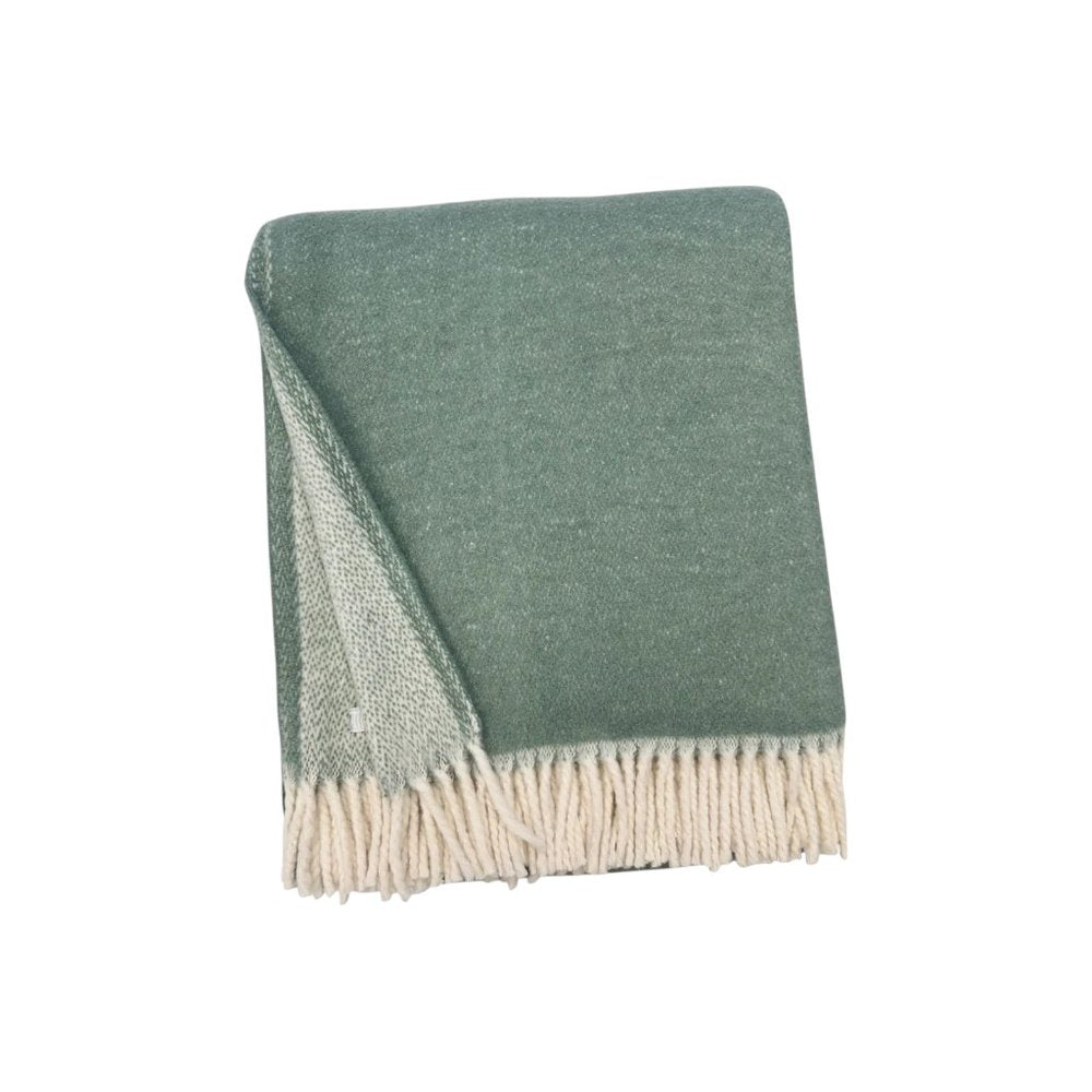 55" X 70" Sage And White Cotton Blend Woven Chevron Plush Throw Blanket with Fringe HomeRoots