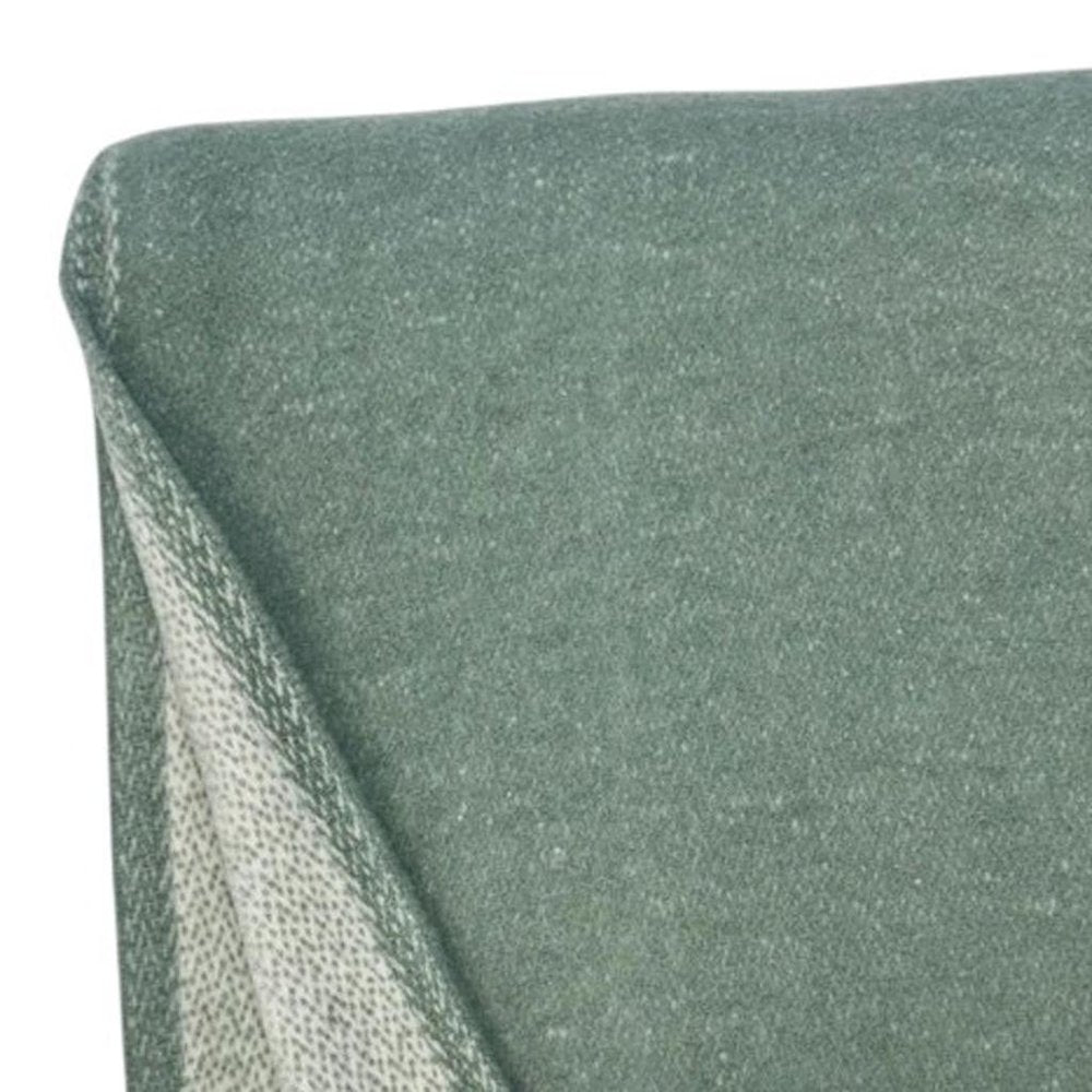 55" X 70" Sage And White Cotton Blend Woven Chevron Plush Throw Blanket with Fringe HomeRoots